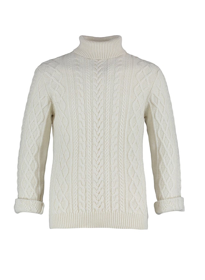 trendyol Ecru Slim Fit Turtleneck Hair Knitted Knitwear Sweater TMNAW22KZ0302  - Image 5