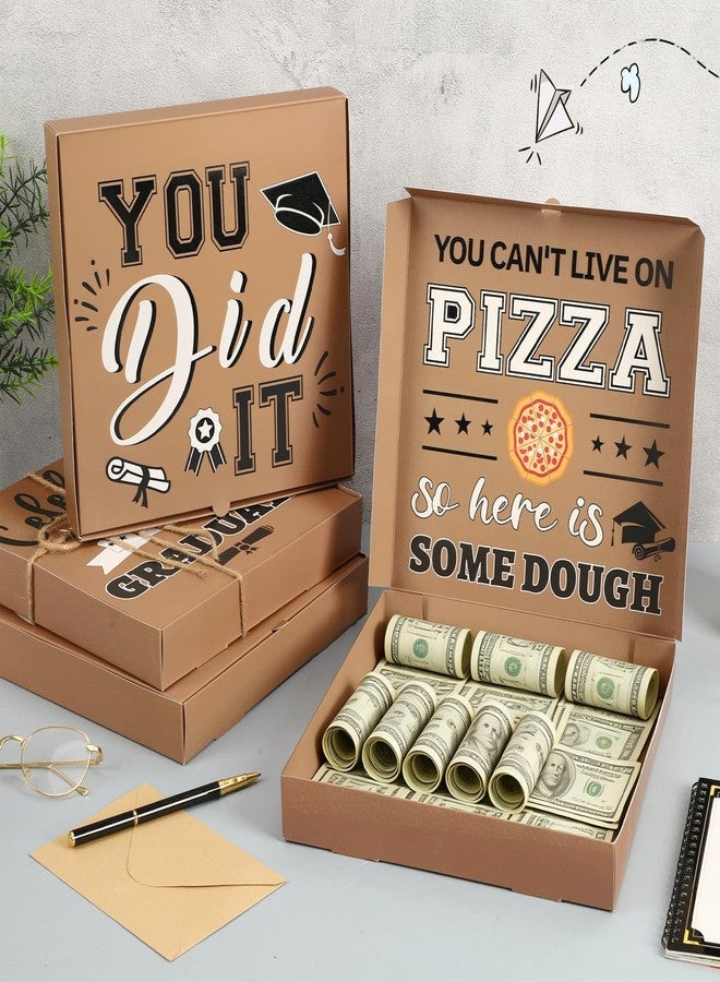 JULBEAR Graduation Pizza Money Box, 6 Pack Grad Donut Gift Boxes Surprise Funny Cash Gifts Holder for Congrats Grad Party Favors Celebrations Supplies, 10x10 Inches (Cash Not Include - Image 4