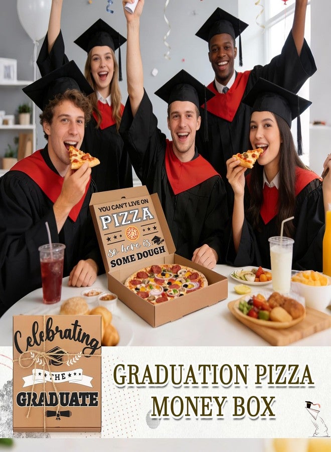 JULBEAR Graduation Pizza Money Box, 6 Pack Grad Donut Gift Boxes Surprise Funny Cash Gifts Holder for Congrats Grad Party Favors Celebrations Supplies, 10x10 Inches (Cash Not Include - Image 2