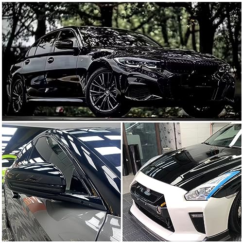 LZLRUN Ultra Gloss Premium Vinyl Car Wrap Film Piano Black (Black, 1.5ft x 5ft) - Image 4