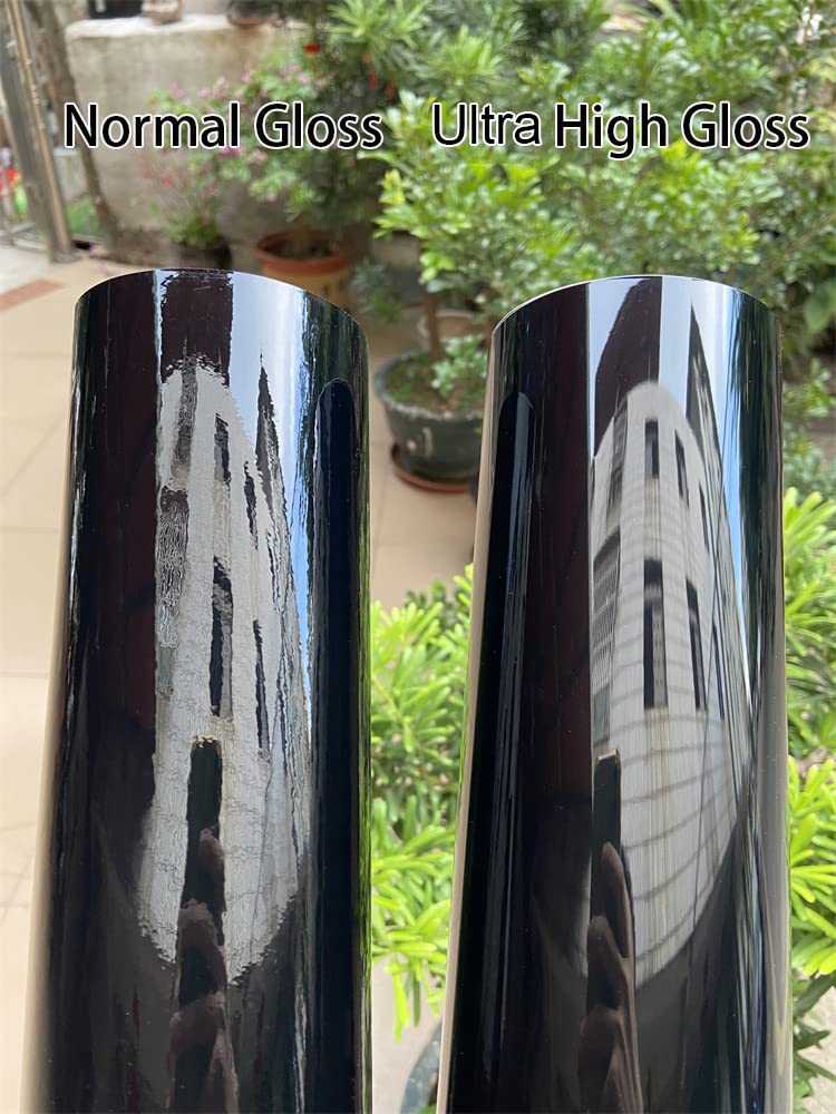 LZLRUN Ultra Gloss Premium Vinyl Car Wrap Film Piano Black (Black, 1.5ft x 5ft) - Image 2