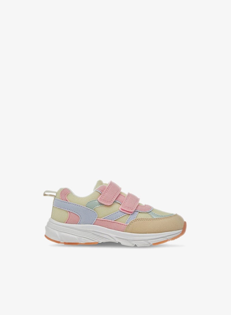 JUNIORS Girls Colourblock Sneakers with Hook and Loop Closure - Image 1