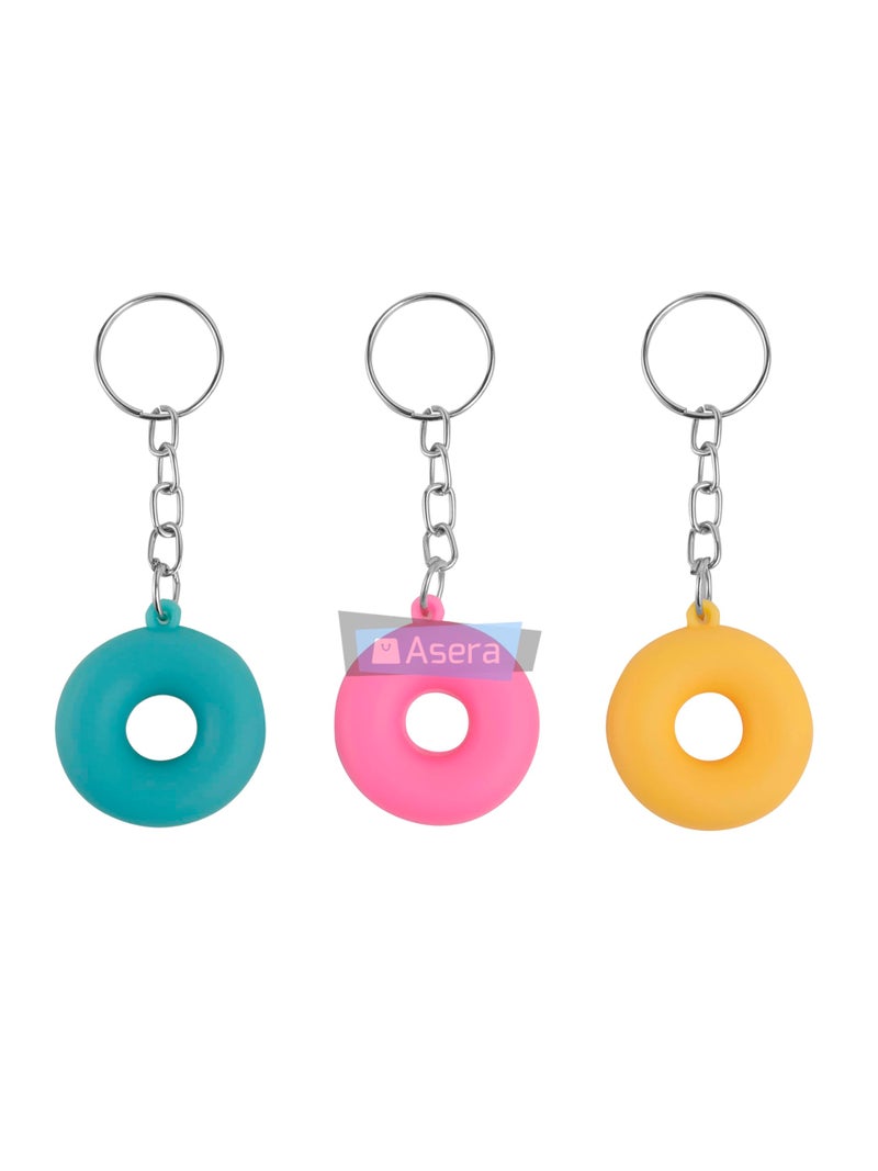 Asera Multicolor Donut Key rings / Key chains for Kids Birthday Return Gifts Party Favors Take Away Gifts (Set of 12) - Image 4