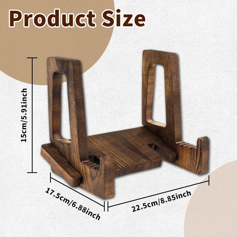 windforgecraft Wooden Cookbook Stand for Kitchen Counter Book Stand for Reading Adjustable Cookbook Holder Rustic Cook Book Holder Stand for Cookbooks Textbooks Tablets Laptops - Image 2