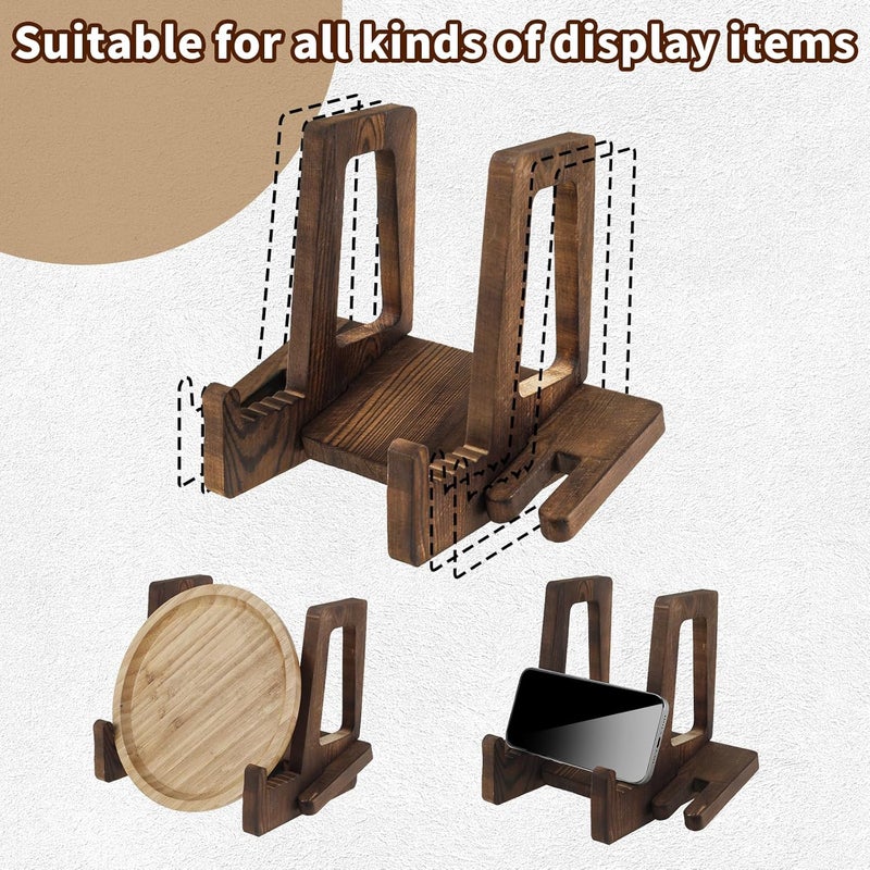 windforgecraft Wooden Cookbook Stand for Kitchen Counter Book Stand for Reading Adjustable Cookbook Holder Rustic Cook Book Holder Stand for Cookbooks Textbooks Tablets Laptops - Image 3