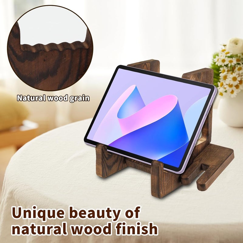 windforgecraft Wooden Cookbook Stand for Kitchen Counter Book Stand for Reading Adjustable Cookbook Holder Rustic Cook Book Holder Stand for Cookbooks Textbooks Tablets Laptops - Image 5