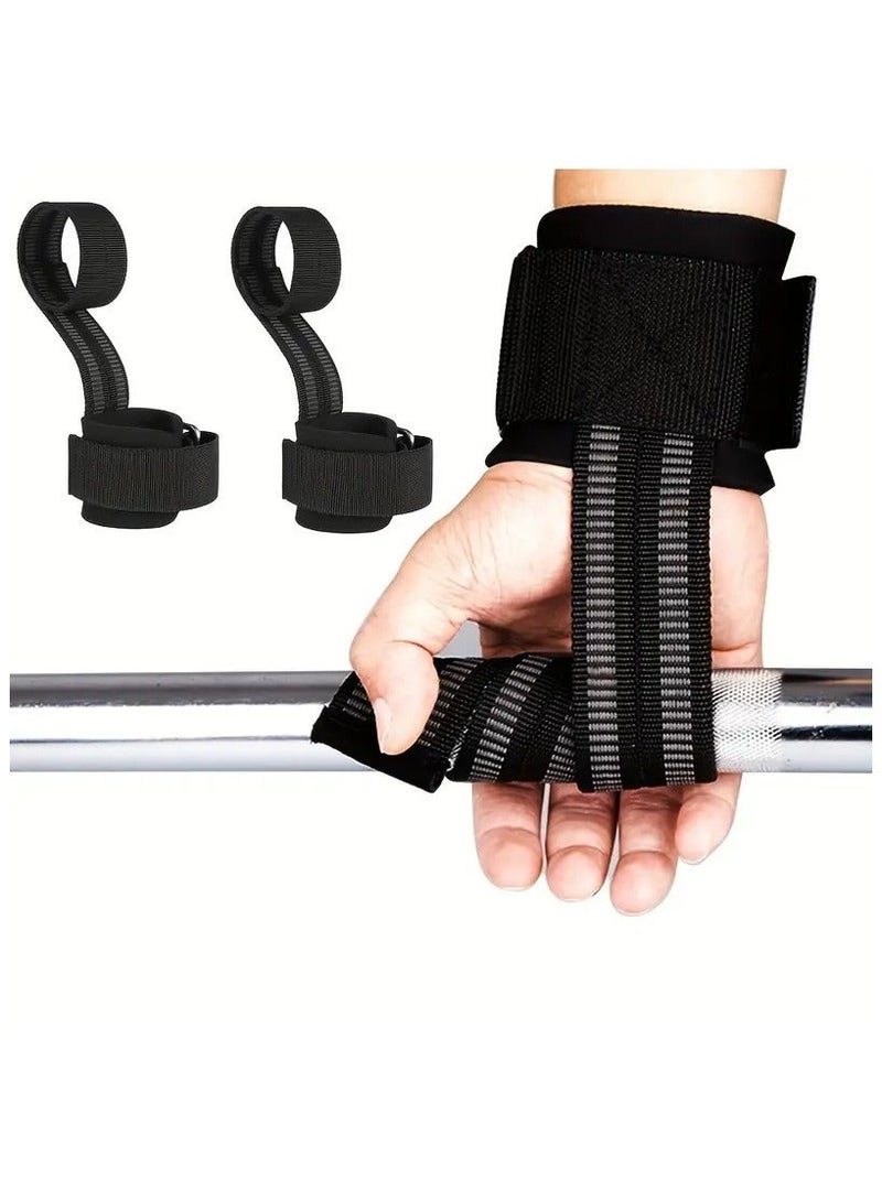 MD Stay Fit Weightlifting Padded Wrist Band with Support Straps 2Pcs, Black - Image 5