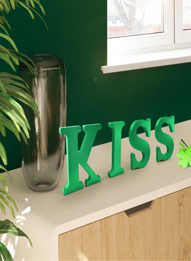 AOCEAN 6 Inch Green Wood Letters Unfinished Wood Letters for Wall Decor Decorative Standing Letters Slices Sign Board Decoration for Craft Home Party Projects (N) - Image 4