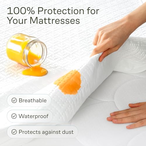 Niagara Sleep Solution 100% Waterproof Twin Mattress Protector - 360 Pad Protection Against Spills, Stains & Accidents for Parents & Pet Owners - Noiseless & Cooling Viscose Made from Bamboo (White) - Image 2