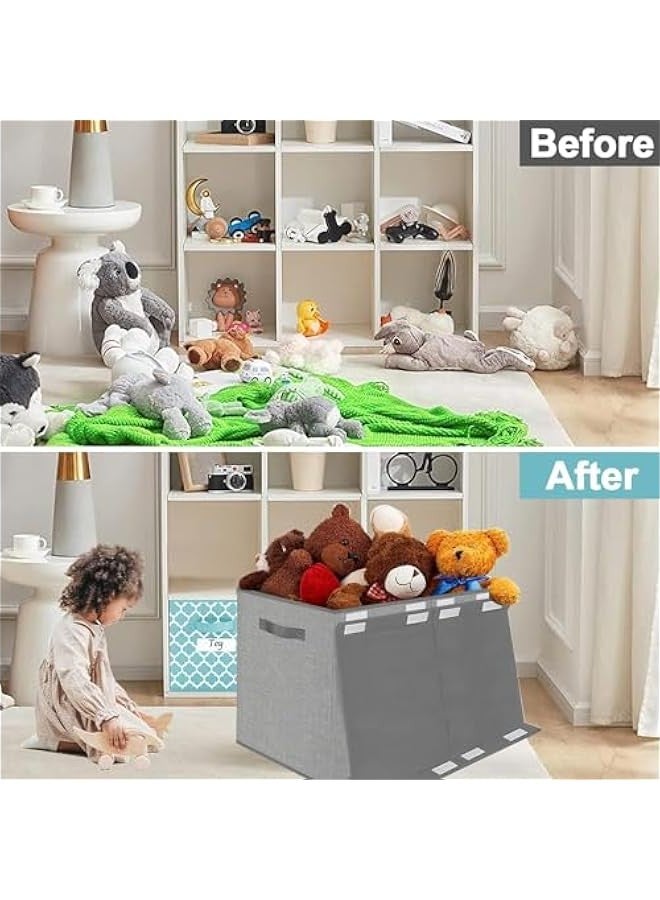 TRASSLE Large Toy Box Storage Chest for Girls Boys Kids,Collapsible Toy Bin Organizer Basket with Lids,Sturdy Toy Storage Organizer Bins Boxes for Blanket,Toys,Kids,Girls,Toddler,Nursery,Playroom  - Image 5