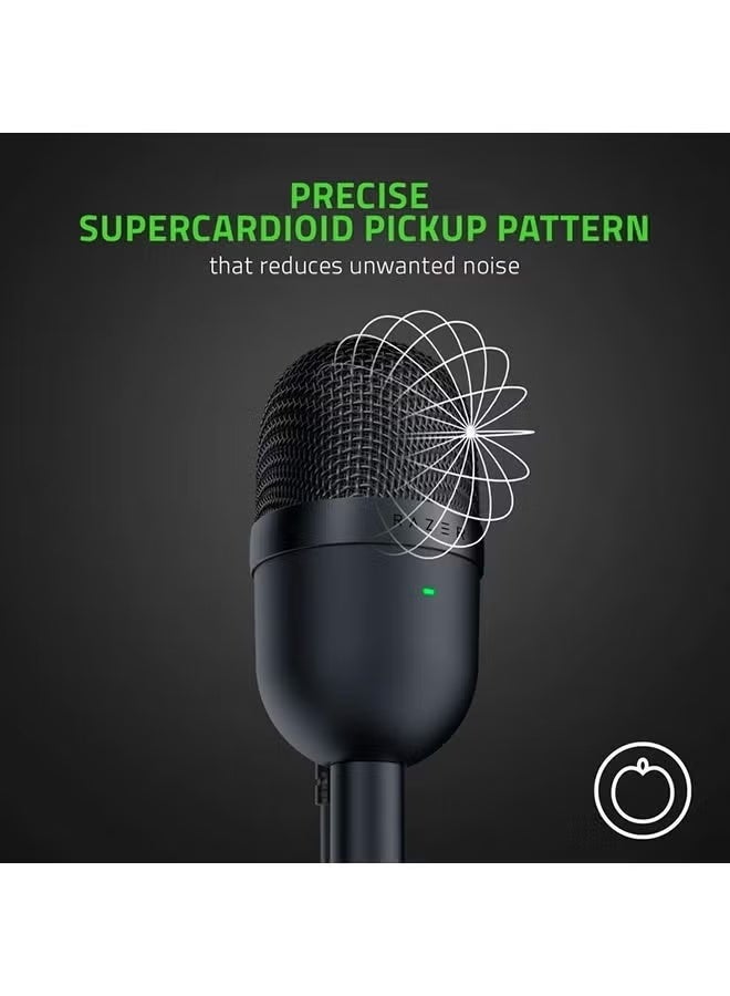 Razer Seiren Mini Ultra Compact Condenser Microphone, Ultra-Precise Supercardioid Pickup Pattern, Professional Recording Quality, Ultra-Compact Build, Shock Resistant - Black - Image 2