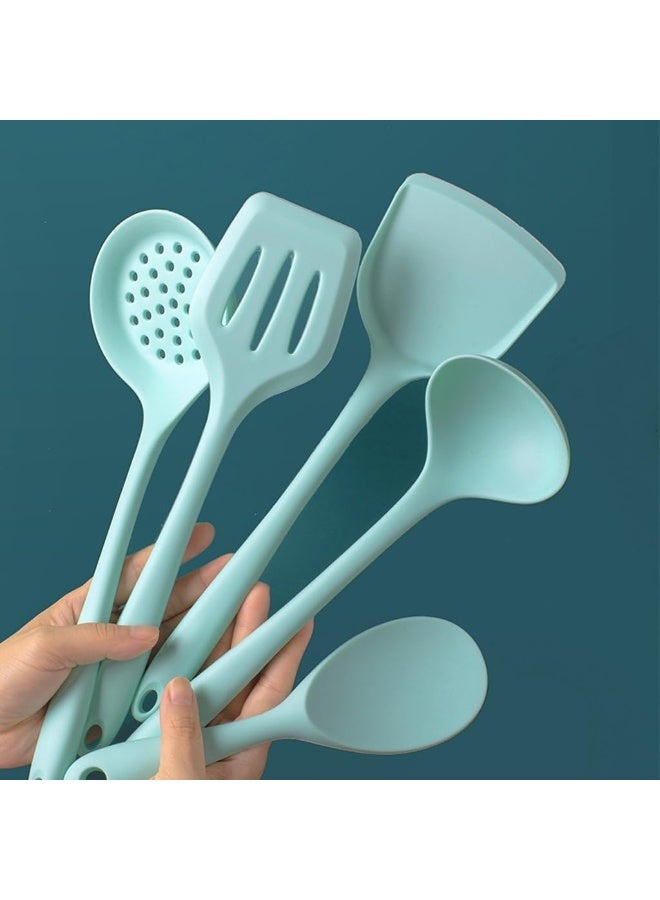 BS مجموعة أدوات الطهي من السيليكون 8 قطع من B&S مقاومة للحرارة، أدوات مطبخ غير لاصقة بمقابض بلاستيكية متينة - Image 4