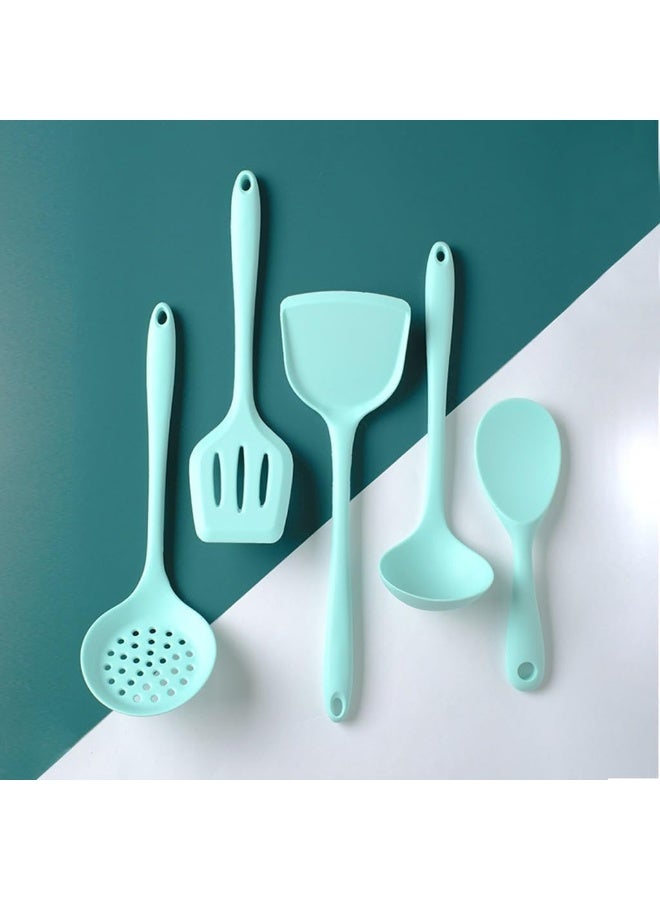 BS مجموعة أدوات الطهي من السيليكون 8 قطع من B&S مقاومة للحرارة، أدوات مطبخ غير لاصقة بمقابض بلاستيكية متينة - Image 5