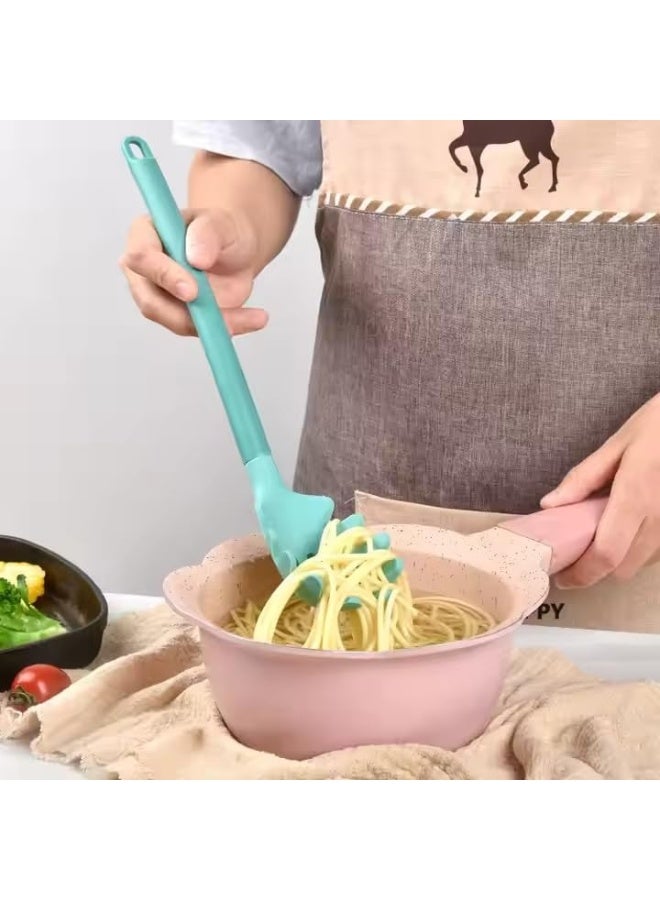 BS مجموعة أدوات الطهي من السيليكون 8 قطع من B&S مقاومة للحرارة، أدوات مطبخ غير لاصقة بمقابض بلاستيكية متينة - Image 2