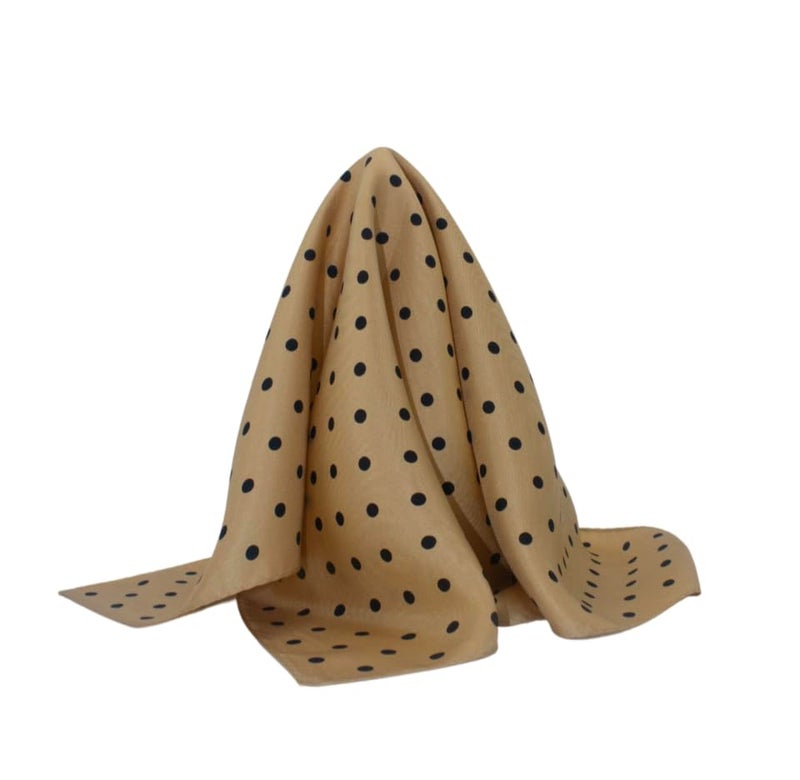 Royal Silk Polka Dot Pocket Square - 17" Handkerchief - 12mm Silk Twill - Gold - Image 1