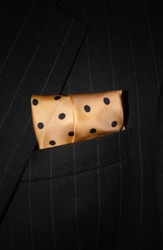 Royal Silk Polka Dot Pocket Square - 17" Handkerchief - 12mm Silk Twill - Gold - Image 5