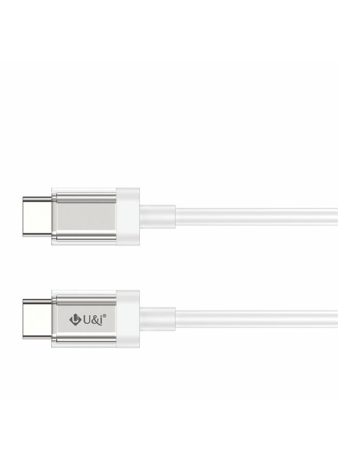 يو اند اي كابل شحن سريع U&i USB-C إلى USB-C بقوة 120 واط | مضفر بالنايلون، يدعم تقنية توصيل الطاقة (PD) | سلك أسود لنقل البيانات وشحن ايفون 17/16/15 برو ماكس، سامسونج جالكسي S25/S24 الترا، وماك بوك - Image 1