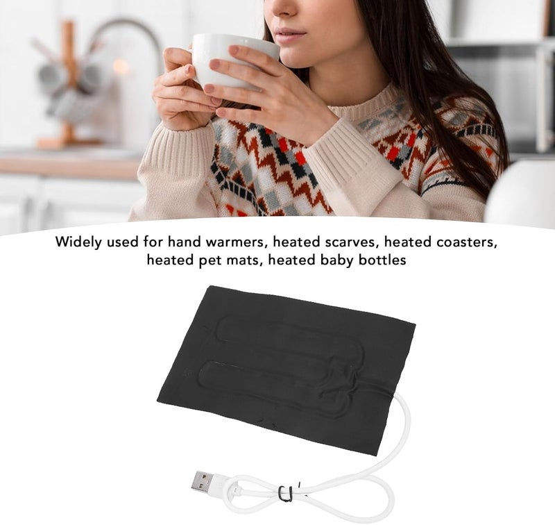 لوح تدفئة قماشي USB من LiebeWH، مقاس 6.06×3.94 بوصة، درجة حرارة تتراوح بين 45-55 درجة مئوية، قابل للطي، يُستخدم كمدفأة لليدين أو وسادة تدفئة للحيوانات الأليفة. - Image 5