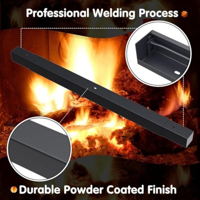 Fireplace Curtain Rod Kit, Adjustable Fireplace Spark Mesh Screen Rod and Valance Set for Indoor Fireplace - Image 4