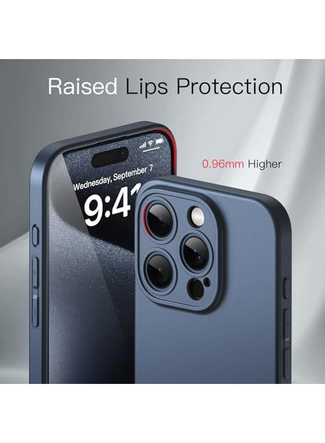 جي تيك جراب نحيف لهاتف Iphone 15 Pro Max مقاس 6.7 بوصة مع حماية كاملة لعدسة الكاميرا، جراب هاتف واقٍ خفيف الوزن للغاية بلمسة نهائية غير لامعة بسيط من التيتانيوم الأزرق - Image 4