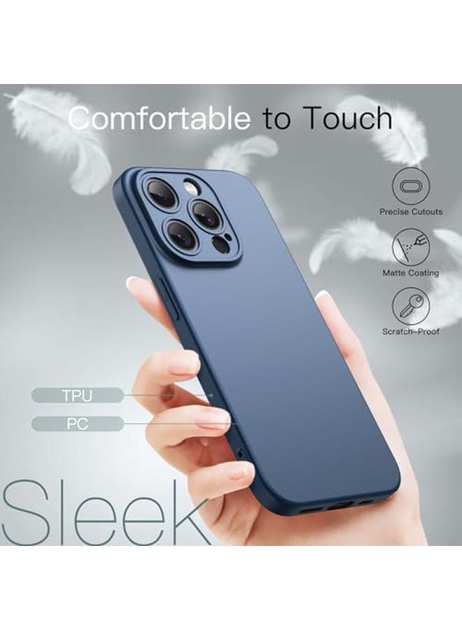 جي تيك جراب نحيف لهاتف Iphone 15 Pro Max مقاس 6.7 بوصة مع حماية كاملة لعدسة الكاميرا، جراب هاتف واقٍ خفيف الوزن للغاية بلمسة نهائية غير لامعة بسيط من التيتانيوم الأزرق - Image 5