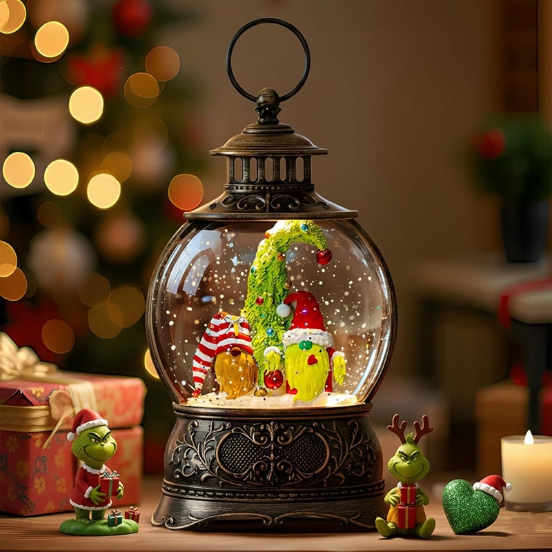 ZQQLITE كرات الثلج لعيد الميلاد، فانوس مائي لعيد الميلاد مع قزم، شجرة عيد الميلاد الغريبة، موسيقى ومؤقت 6 ساعات، فانوس مضاء يعمل بالبطارية/USB لتزيين مهرجان عيد الميلاد والهدايا - Image 1