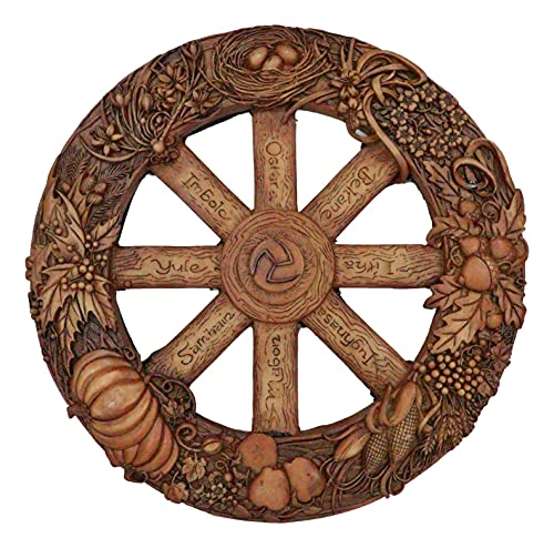 Ebros Gift Ebros The Sabbats Wheel of The Year Wall Plaque Featuring Eight Pagan Festivals Sabbats By Maxine Miller - Image 5