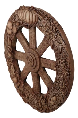 Ebros Gift Ebros The Sabbats Wheel of The Year Wall Plaque Featuring Eight Pagan Festivals Sabbats By Maxine Miller - Image 4