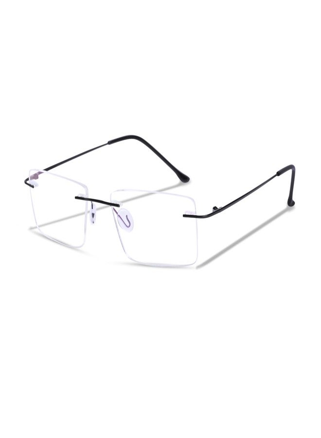 Redex Rimless Rectangle Optical Premium Reading Glasses For Men And Women Reading Power Glasses For Men & Women (Black, +1.50) - Image 1