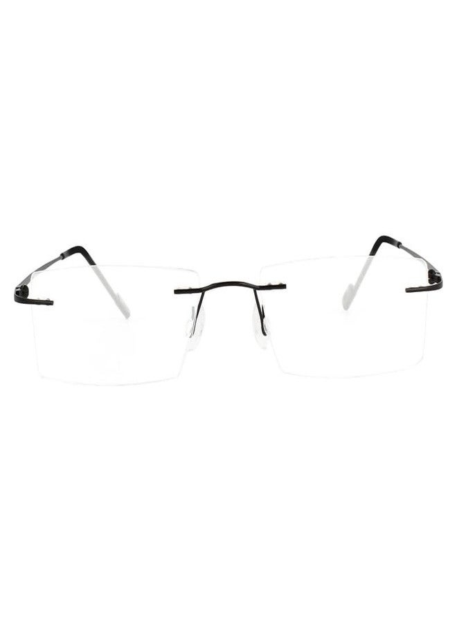 Redex Rimless Rectangle Optical Premium Reading Glasses For Men And Women Reading Power Glasses For Men & Women (Black, +1.50) - Image 4