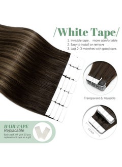 SEGO Ego Tape In Hair Extensions Human Hair 20Pcs 50G/Pack Tape In Remy Human Hair Extensions Hair Extensions Straight Seamless For Women 14/16/18/20/22 Inches  - Image 5