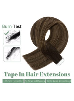 SEGO Ego Tape In Hair Extensions Human Hair 20Pcs 50G/Pack Tape In Remy Human Hair Extensions Hair Extensions Straight Seamless For Women 14/16/18/20/22 Inches  - Image 3