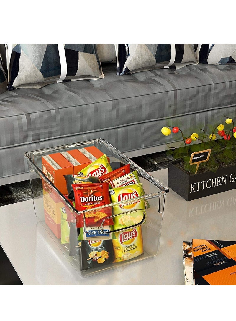 Beauenty 3 Pack Stackable Storage Box with Handles, Clear Pantry Organizer Bins, Food Storage Basket for Kitchen, Countertops, Cabinets, Refrigerator, Freezer, Bedrooms, Bathrooms Storage Box, 29x19x15CM - Image 4