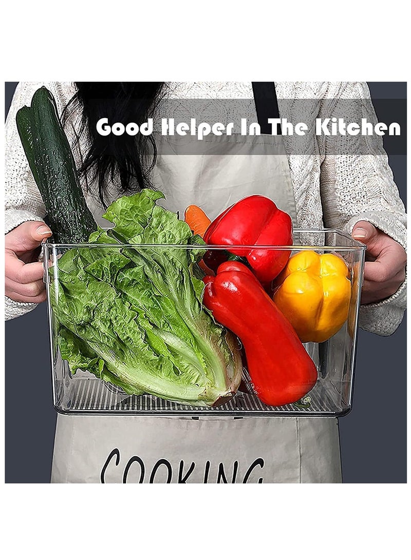 Beauenty 3 Pack Stackable Storage Box with Handles, Clear Pantry Organizer Bins, Food Storage Basket for Kitchen, Countertops, Cabinets, Refrigerator, Freezer, Bedrooms, Bathrooms Storage Box, 29x19x15CM - Image 5