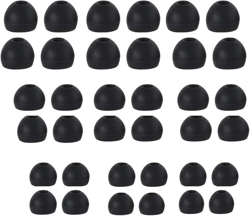 Black Silicone Earbud Tips Replacement 18 Pair Small Large Noise Blocking For Various Headphones - Image 1