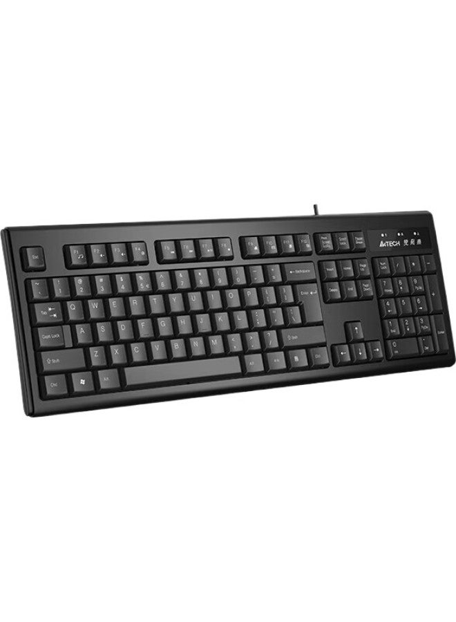 A4Tech Wk-100 Wired Keyboard, Office Typing Membrane Keyboard, Laptop External Desktop Computer Universal Keyboard, 104 Keys, Usb Interface, Black - Image 1
