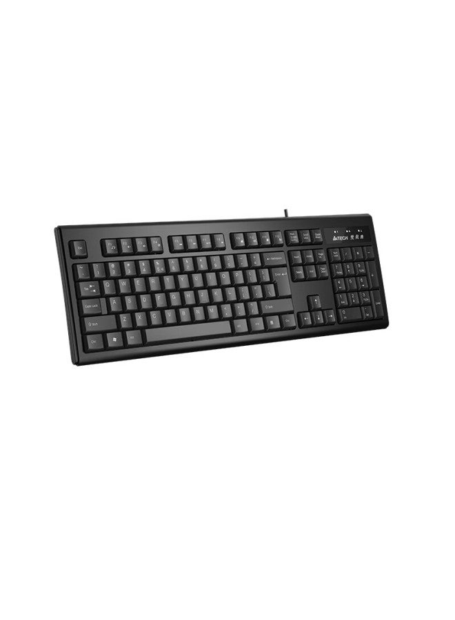 A4tech Wk-100 Wired Keyboard, Office Typing Membrane Keyboard, Laptop External Desktop Computer Universal Keyboard, 104 Keys, Usb Interface, Black - Image 3
