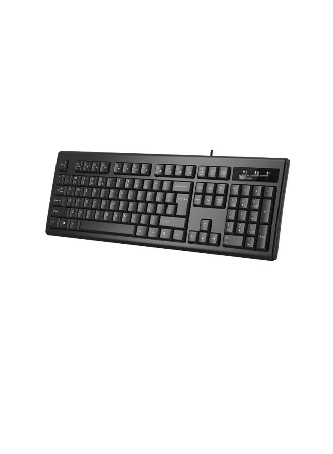 A4tech Wk-100 Wired Keyboard, Office Typing Membrane Keyboard, Laptop External Desktop Computer Universal Keyboard, 104 Keys, Usb Interface, Black - Image 2