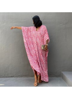 European And American Leopard Print Beach Blouse Loose Plus Size Robe Holiday Sun-protective Shirt Bikini Blouse MB255-Color:MB255-4-