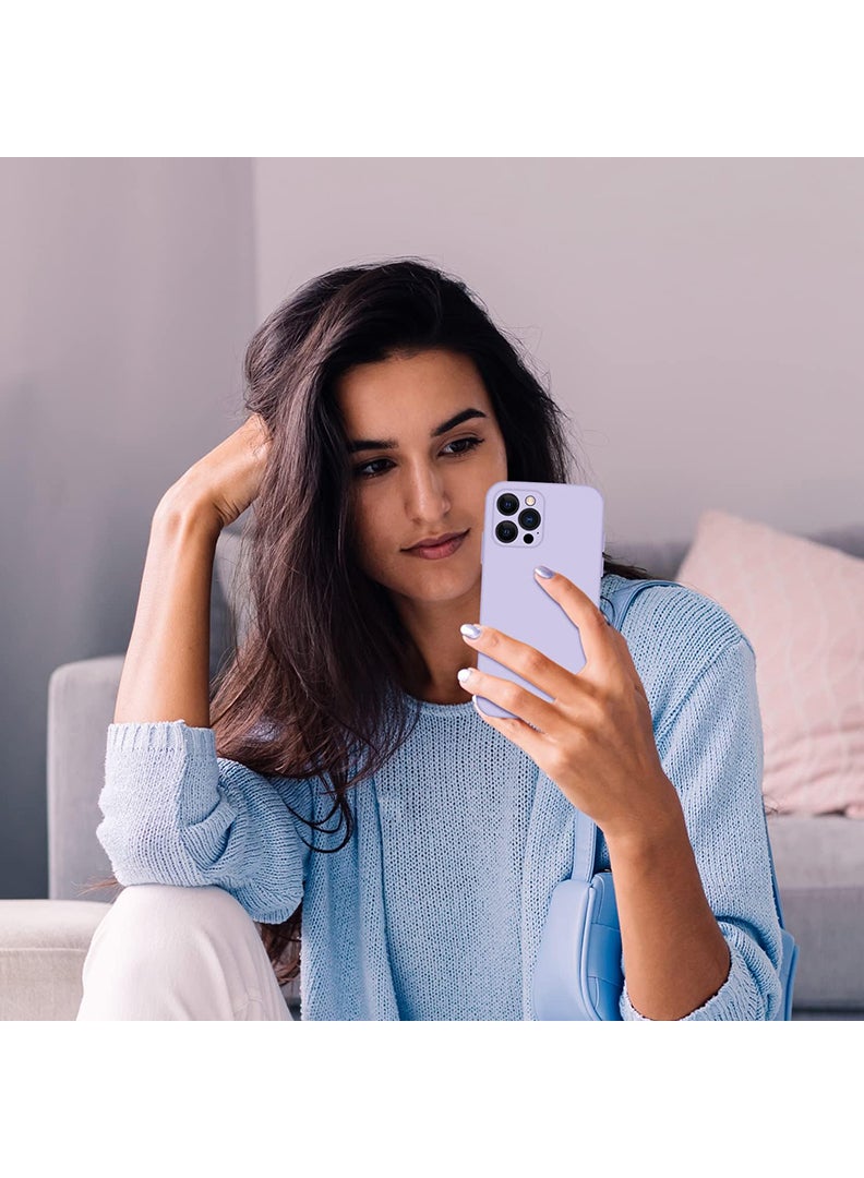 رفع القضية متوافق مع حافظة iPhone 13 Pro مقاس 6.1 بوصة، سيليكون سائل ممتاز [حماية الكاميرا] [بطانة ناعمة من الألياف الدقيقة المضادة للخدش] غطاء هاتف نحيف واقٍ مقاوم للصدمات لهاتف iPhone 13 Pro، أرجواني - Image 5