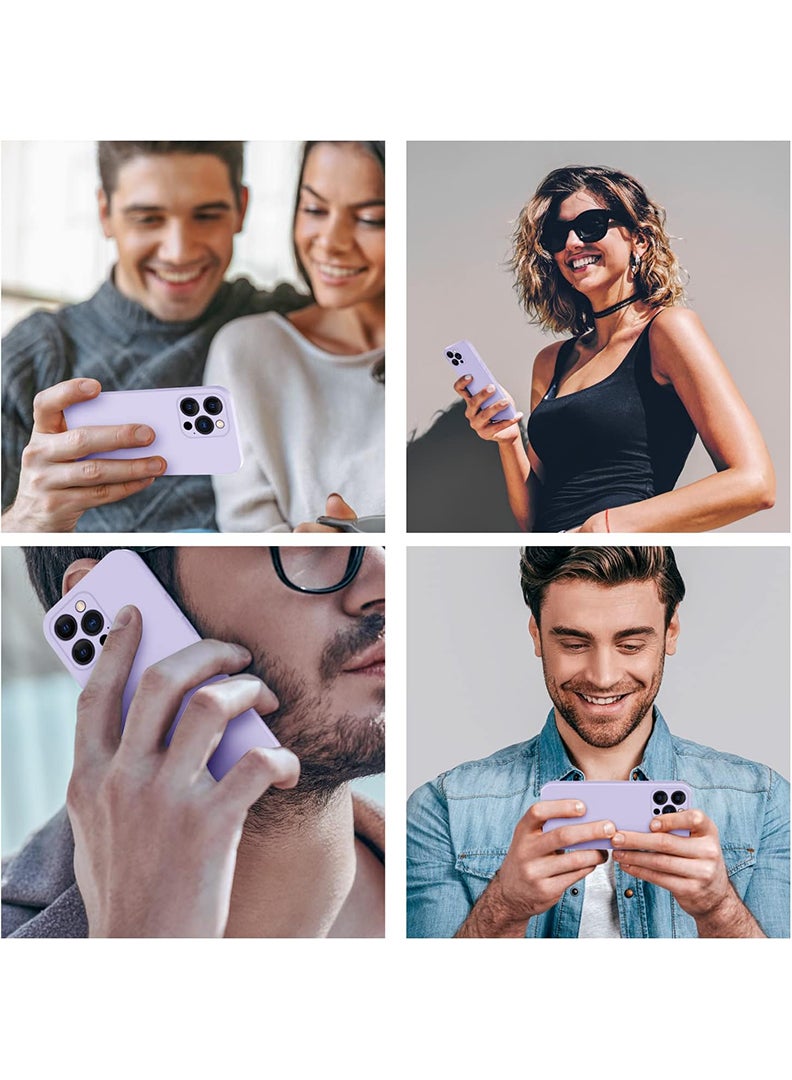 رفع القضية متوافق مع حافظة iPhone 13 Pro مقاس 6.1 بوصة، سيليكون سائل ممتاز [حماية الكاميرا] [بطانة ناعمة من الألياف الدقيقة المضادة للخدش] غطاء هاتف نحيف واقٍ مقاوم للصدمات لهاتف iPhone 13 Pro، أرجواني - Image 4