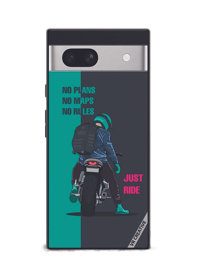 VR CREATIVE Protective Case Cover For Google Pixel 7a Just Ride Design Multicolour - Image 1
