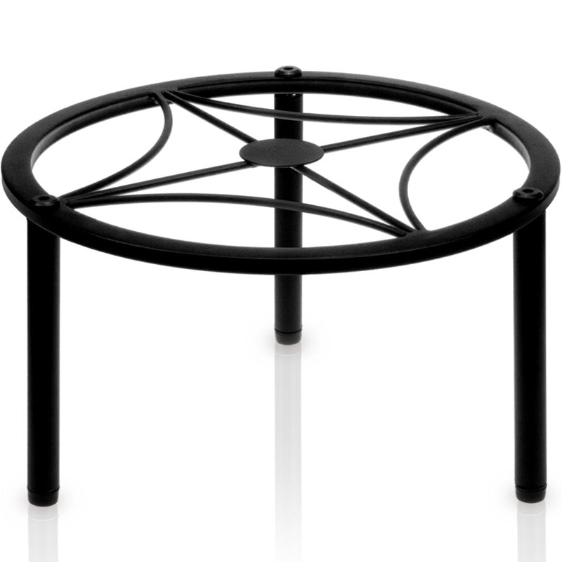 TOSKING Heavy Duty Metal Plant Stand - 9.1-inch Round Tray with Geometric Pattern, Adjustable Leveling Feet & Rust-Resistant Finish for Indoor/Outdoor Use - Image 1