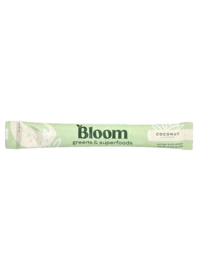 BLOOM Bloom, Greens & Superfoods, Coconut, 5 Stick Packs, 0.19 oz (5.44 g) Each  - Image 3