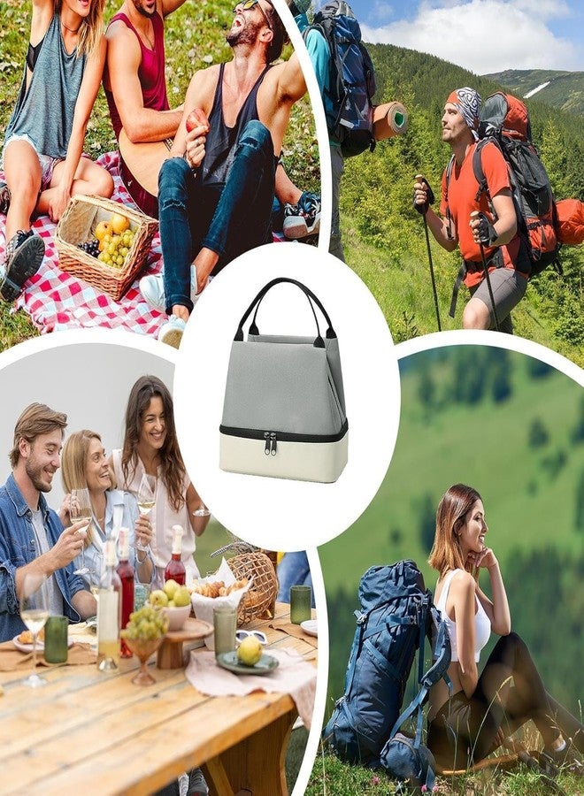 AESTROKE 2 Layer Lunch Bag for Men & Women | Dual-Color Design, Insulated Food Box Meal Holder, Reusable High Capacity Lunch Tote Bags for Office, Picnic, Travel | Lunch Tote Bag for Kids[Multi] - Image 4