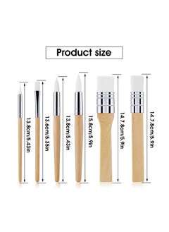 KASTWAVE Wooden Paint Brush Set, 6 Pieces Paintbrushes for Painting Brushes Kit, Artist Paintbrushes for Oil Watercolor Canvas, Boards Rock Body Face Nail Art, DIY Arts Crafts Supplies  - Image 5