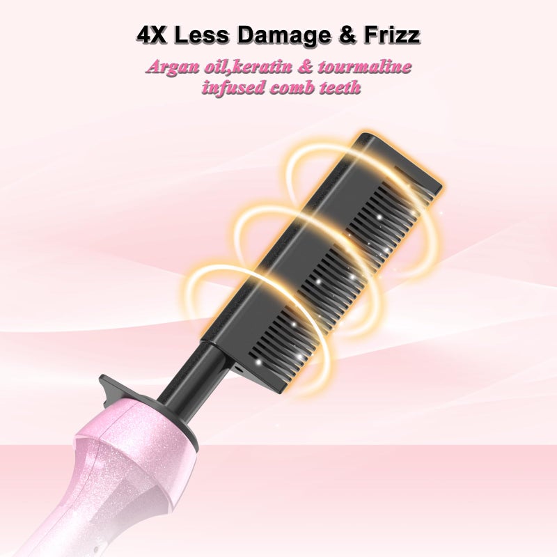 DAN Technology Dan 500â„‰ hot Comb,Hot Comb for Black Hair, Electric HotComb,hot Comb Straightener for Wigs,Dual Voltage Pressing Comb, Temperatures Adjustable,60 Min Auto Shut Off, (Pink) - Image 2