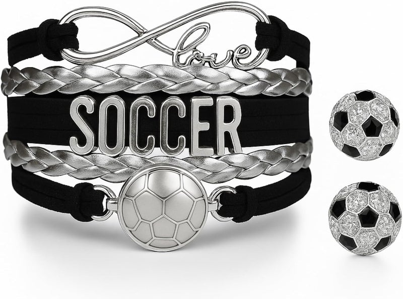 Infinity Collection Sportybella - Soccer Charm Bracelet, Adjustable Bracelet Gift for Players and the Team - Image 1