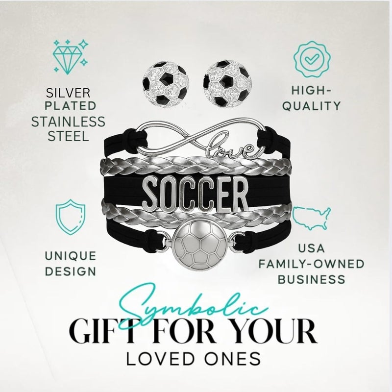 Infinity Collection Sportybella - Soccer Charm Bracelet, Adjustable Bracelet Gift for Players and the Team - Image 2