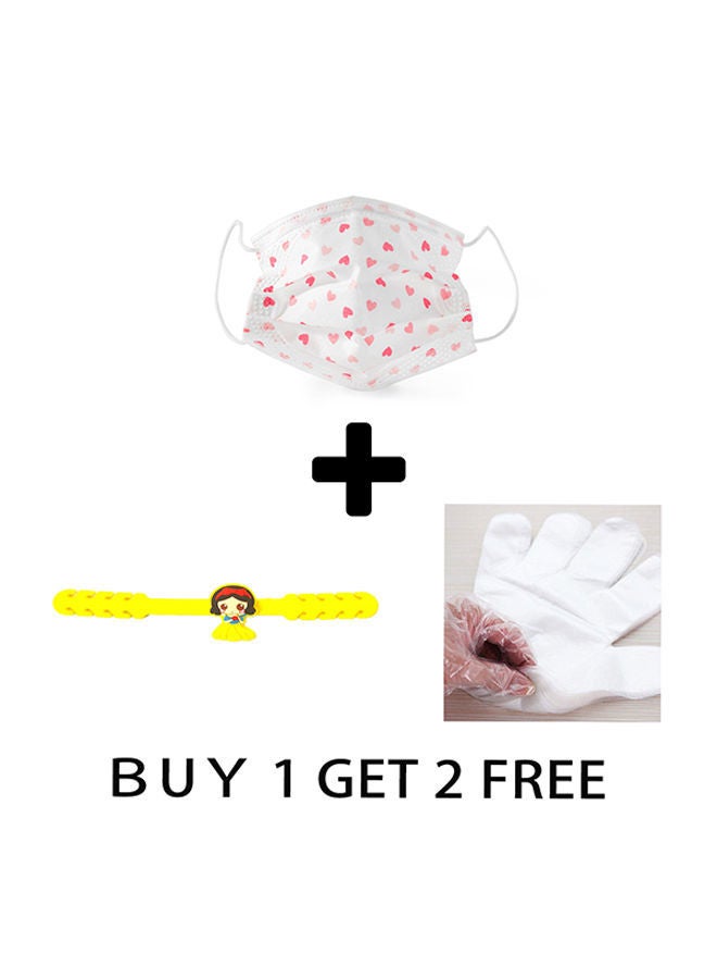 نيبمينينت 20-Piece 3 Ply Kids Disposable Face Mask With Heart Design - Image 3